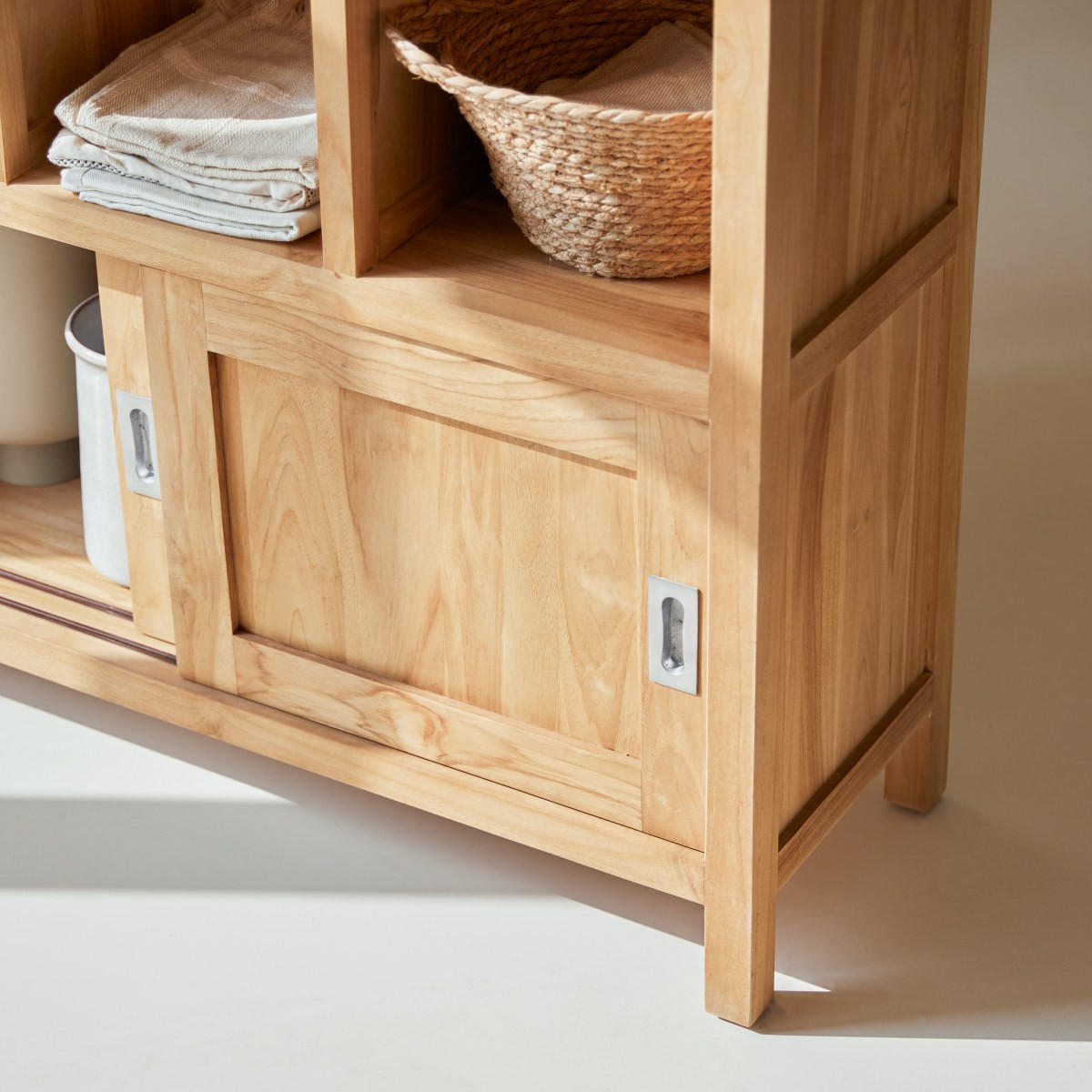 BÜCHERREGAL Coffee Tek Natur aus Teak - Naturfarben, Holz (100/215/35cm) - Tikamoon
