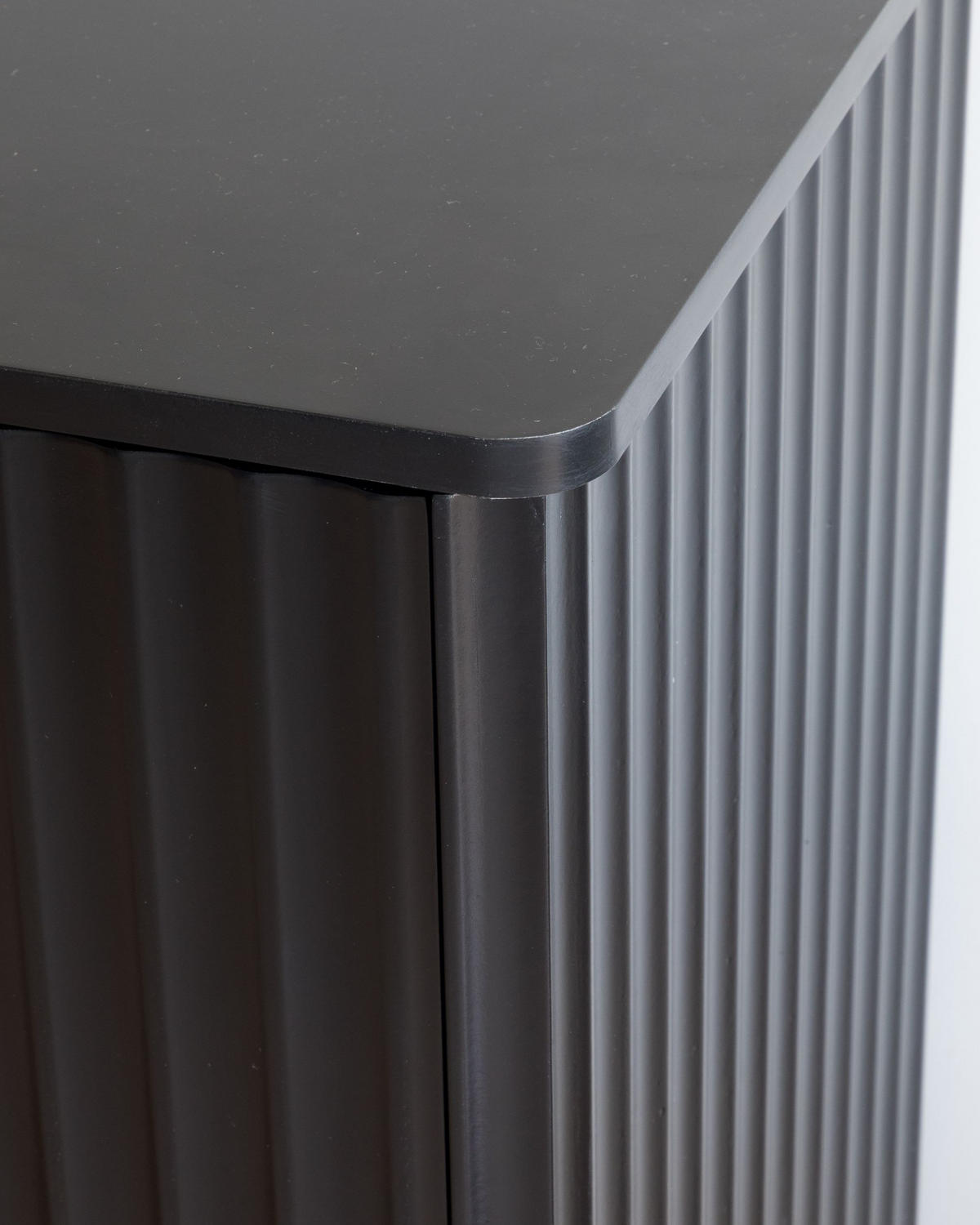 SCHRANK Schwarz Glastonbury - Schwarz, Holzwerkstoff/Metall (120/80/40cm) - Beliani