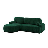 WOHNLANDSCHAFT mit Schlaffunktion und Bettkasten LIRA-L - 264x172x89 Grün - Grün, Holzwerkstoff/Textil (264/172cm) - ALTDECOR