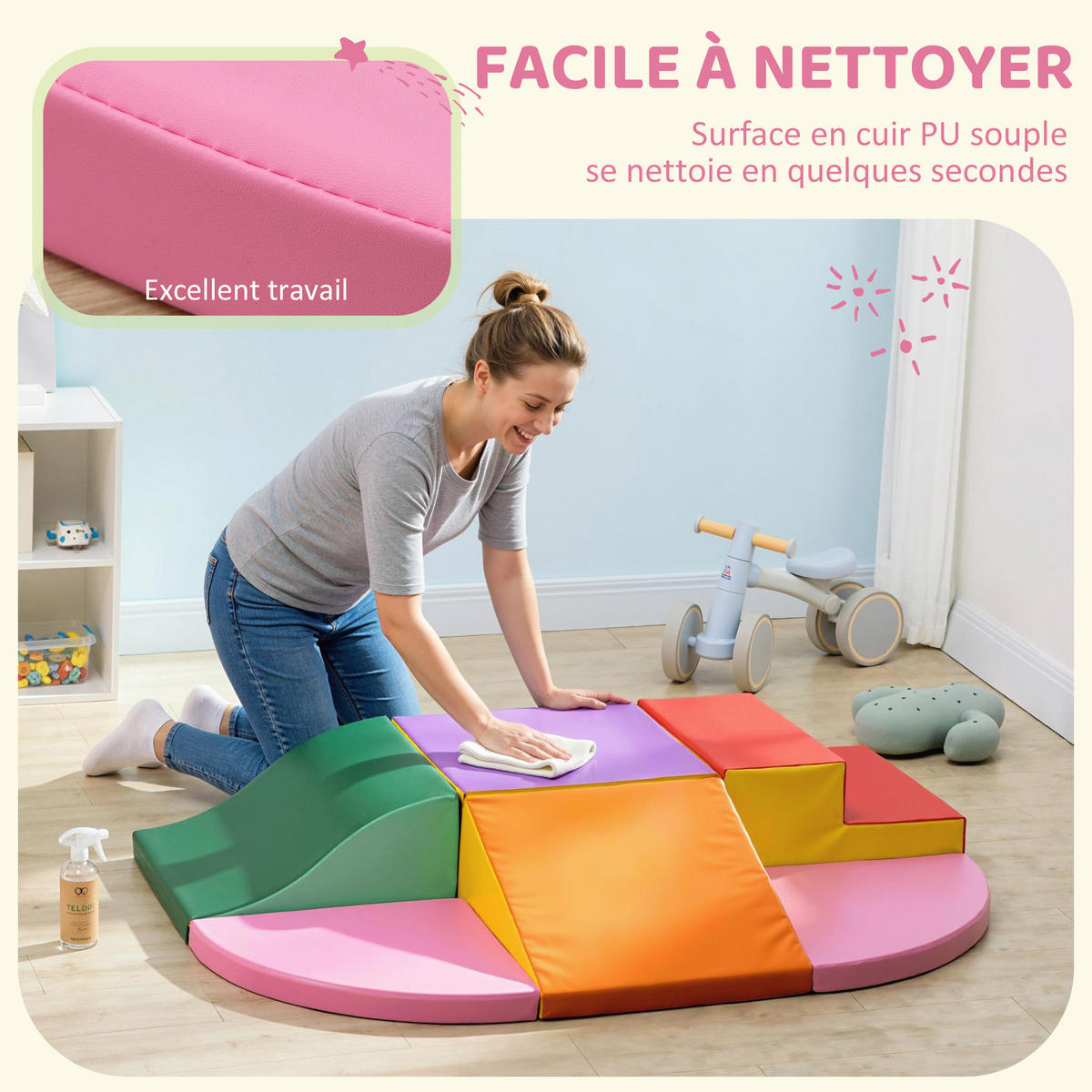 BAUSTEINE DE-18194 6 XL-Motorikmodule, EPE-Schaum Bunt - Multicolor, Kunststoff (100/150cm) - ComfortXL