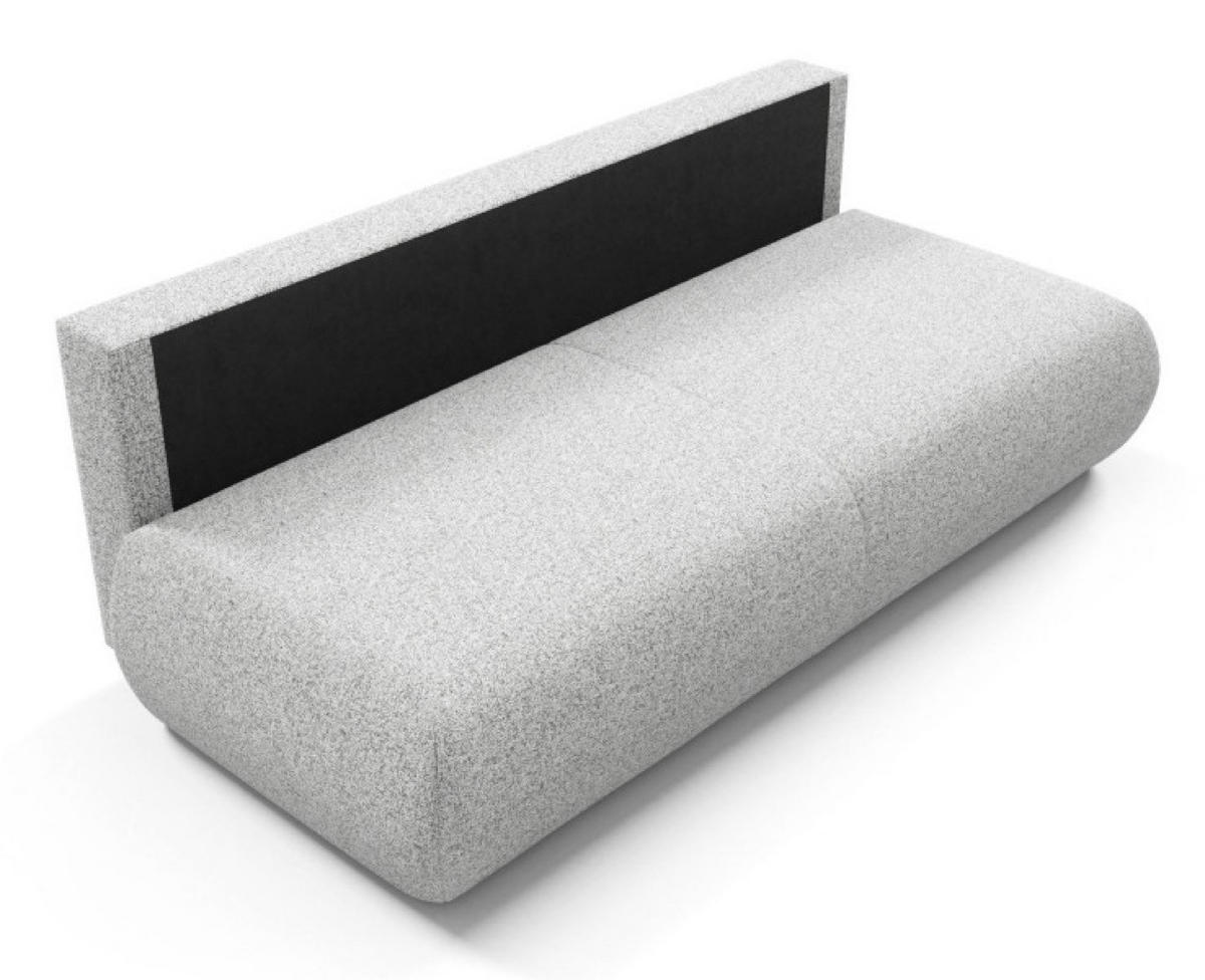 SOFA Hellgrau PENTI Ohne Armlehnen Mit Schlaffunktion Bezug PUENTE - Grau, Textil (214/74/100cm) - Sepro Meble