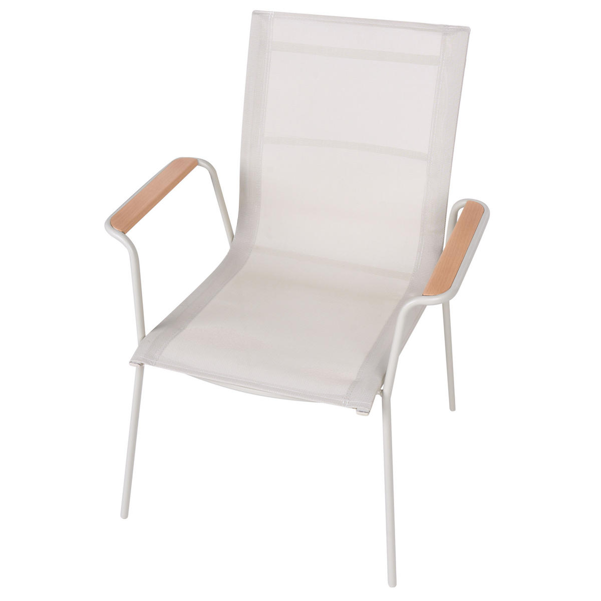 GARTENSTUHL 4er-Set Metall Hellbeige Caravino - Beige, Metall (57/89/55cm) - Beliani