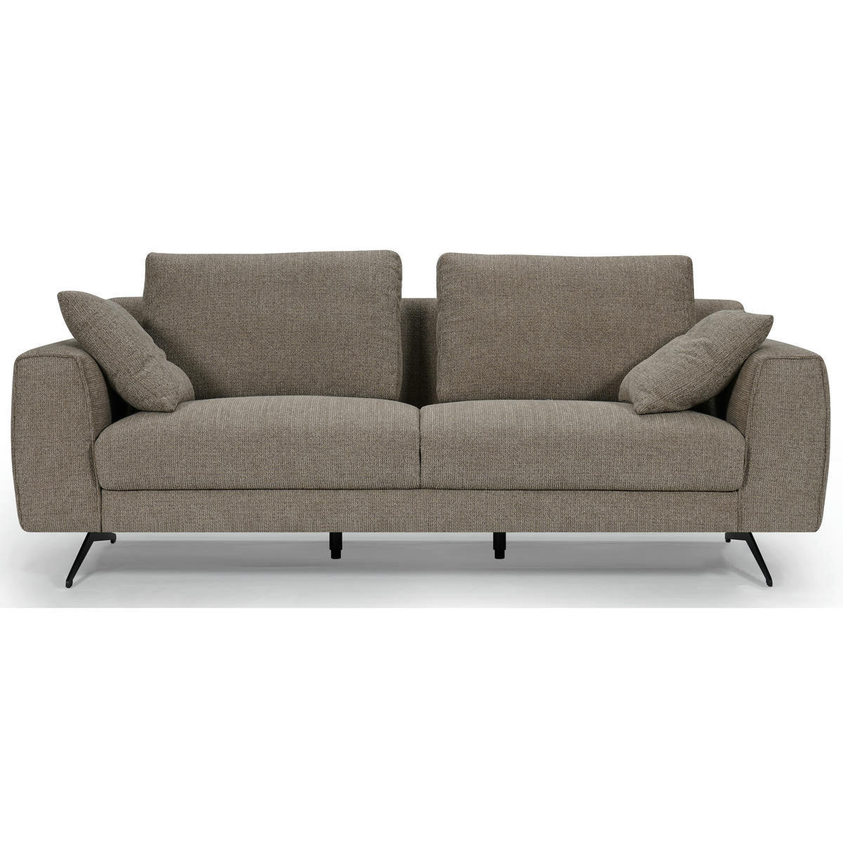 DREISITZER-SOFA Webstoff Braun - Schwarz/Braun, Textil/Metall (217/84/92cm) - Furnhouse