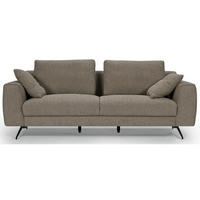 DREISITZER-SOFA Webstoff Braun - Schwarz/Braun, Textil/Metall (217/84/92cm) - Furnhouse