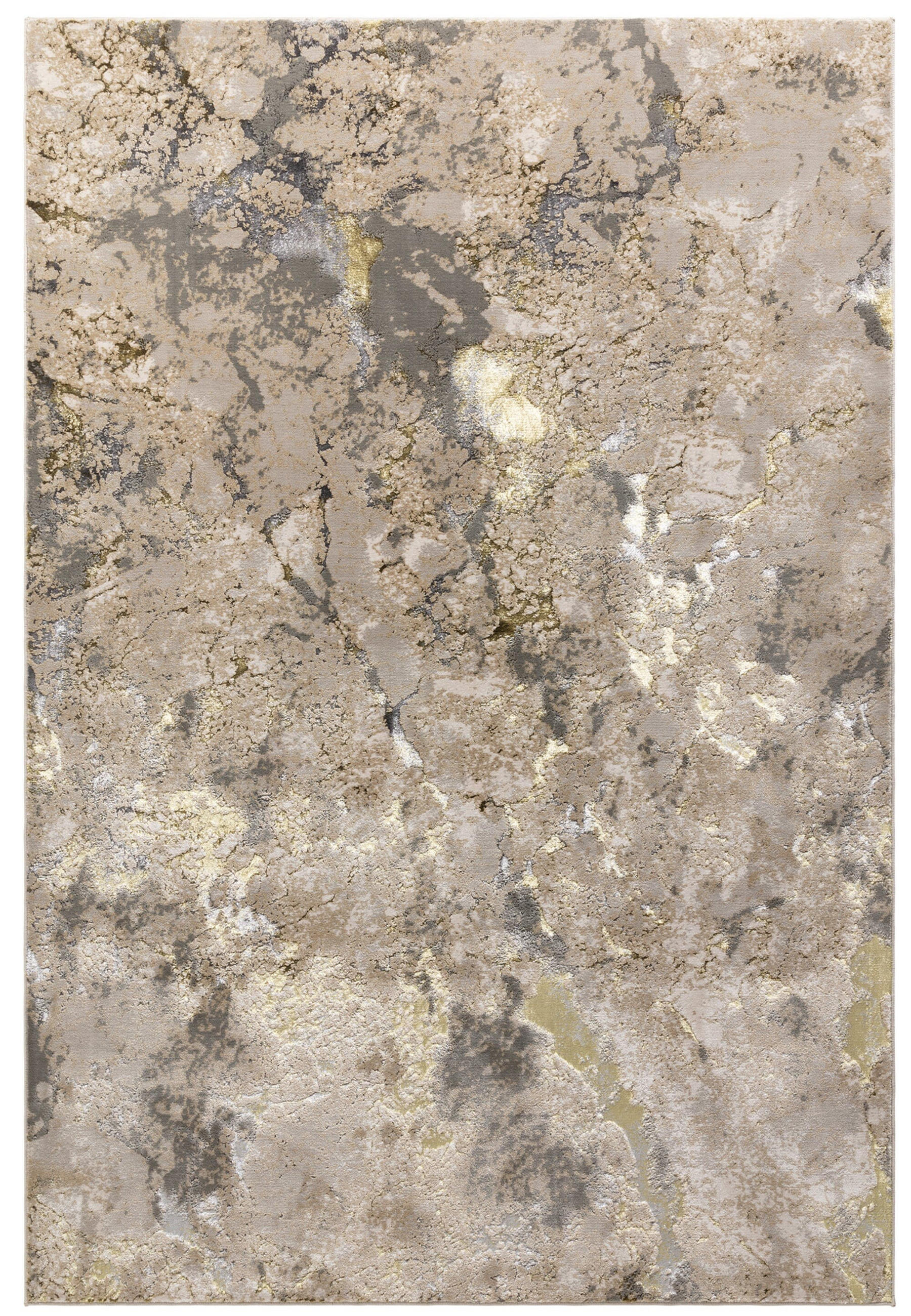 TEPPICH Hochglanz Metallic abstrakt Galaxie-Design pflegeleicht strapazierfähig COMO-Varenna, Gold 160x230 cm - Goldfarben, Textil (160/230cm) - KADIMA DESIGN