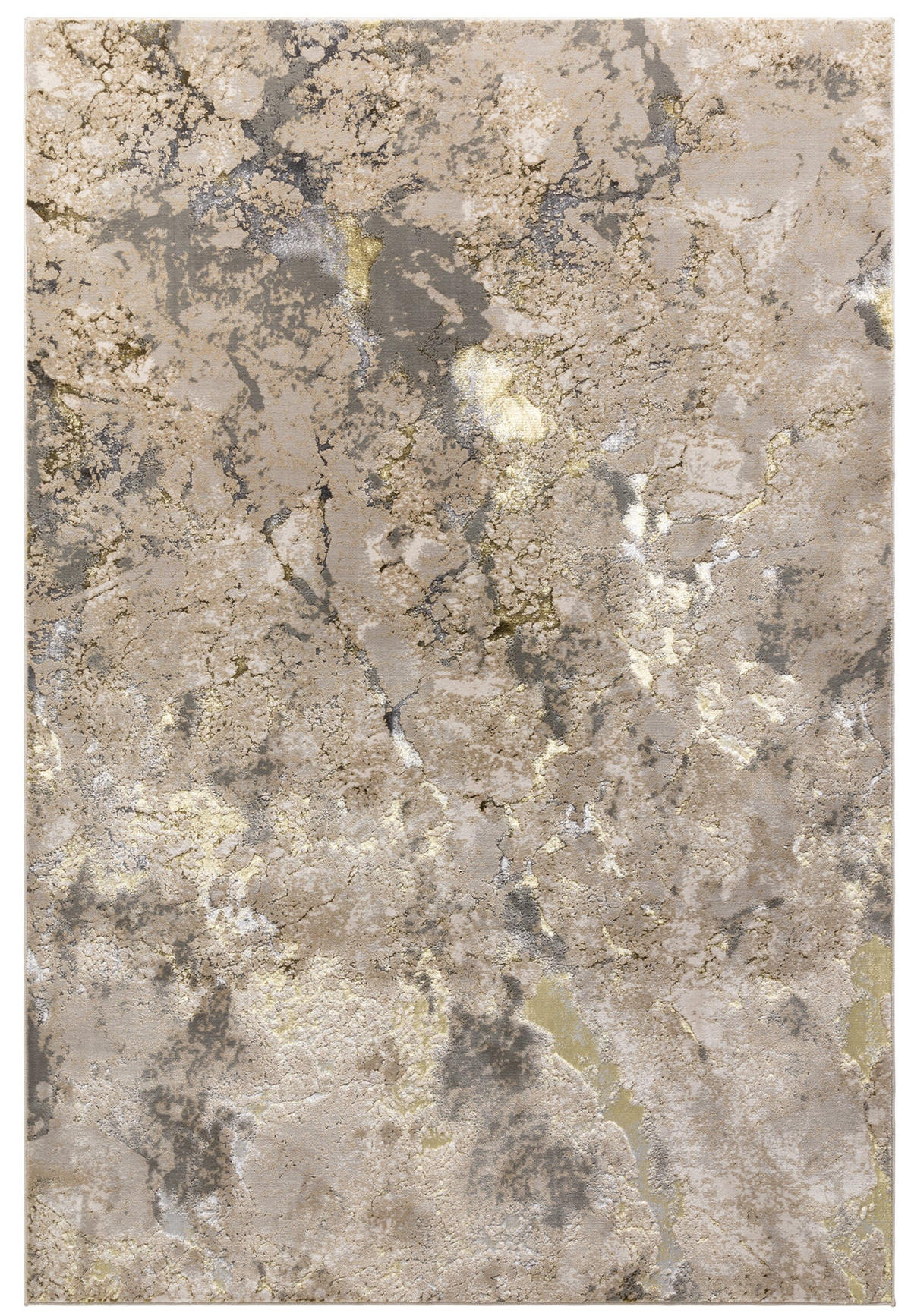 TEPPICH Hochglanz Metallic abstrakt Galaxie-Design pflegeleicht strapazierfähig COMO-Varenna, Gold 200x290 cm - Goldfarben, Textil (200/290cm) - KADIMA DESIGN