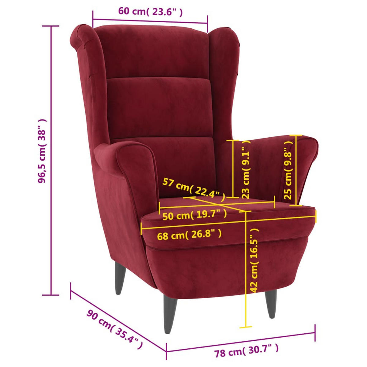 DELETE - Rot, Textil (74/100/84cm) - vidaXL
