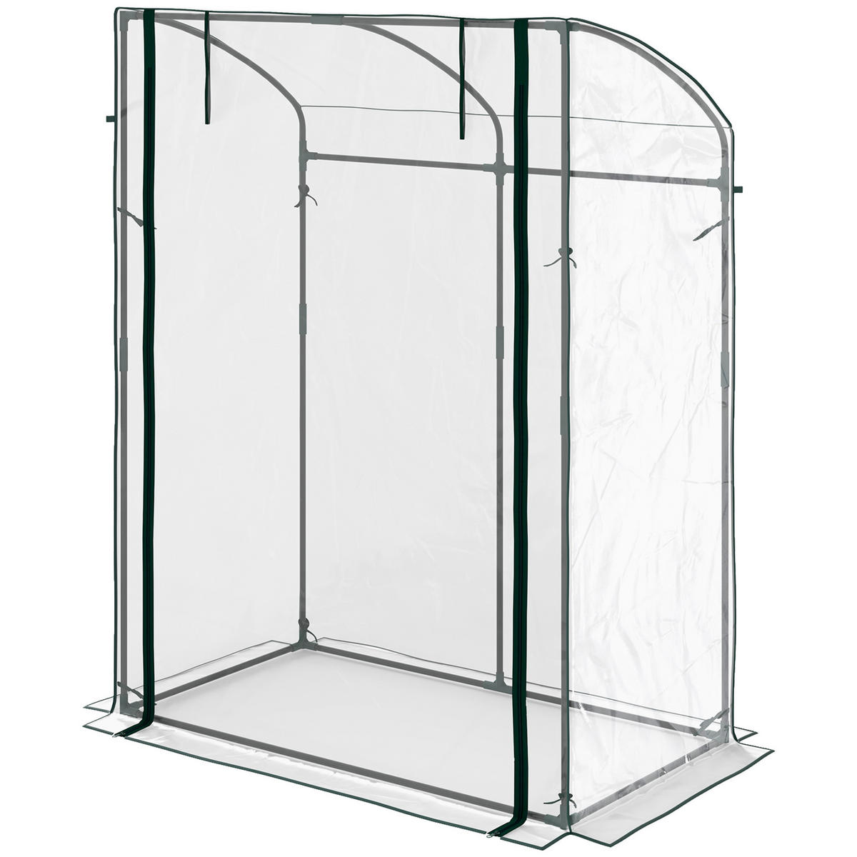 GEWÄCHSHAUS DE-05776 Gebogendach, winterfest, mit Tür Transparent - Transparent, Kunststoff/Metall (70/170/128cm) - ComfortXL