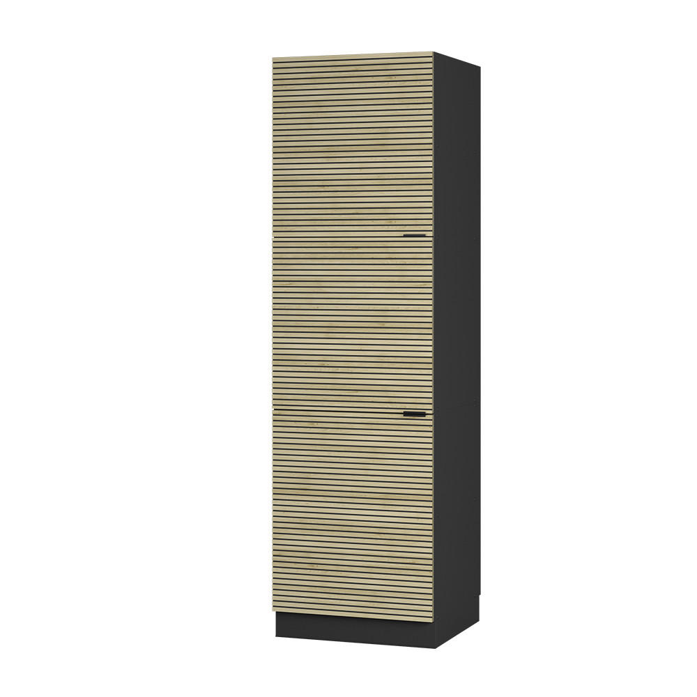 HÖGSKÅP Fame-Line, Ekpanel/antracit, 60 cm Ekfärgad, Antracit 206.8/60/58.1 cm
