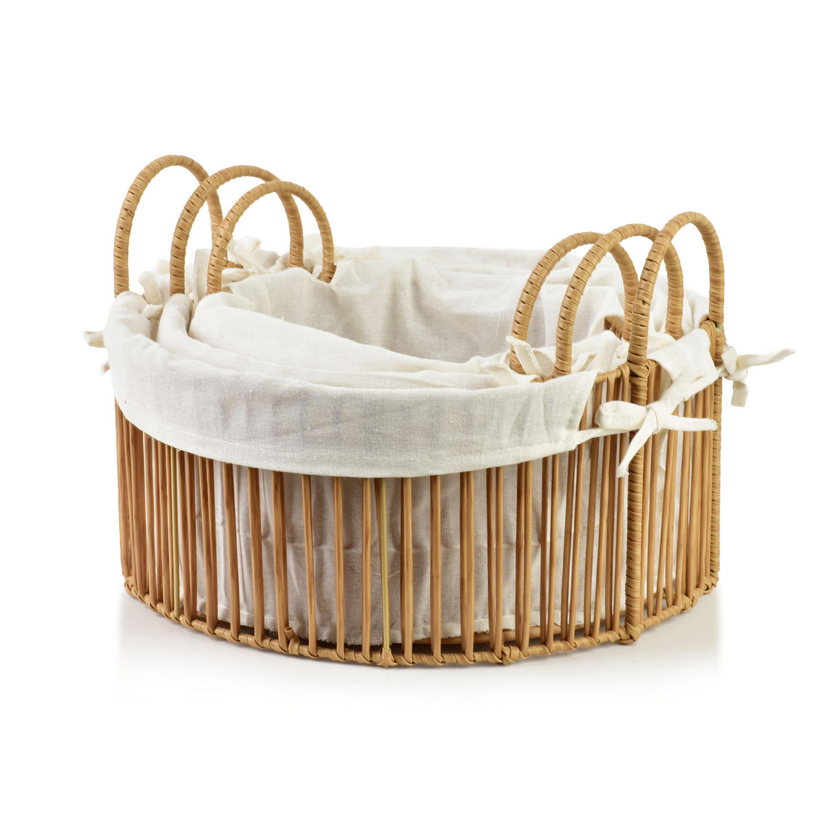 BROTKORB Will 3er Set Naturfarbe 35x35x16/24 cm Kunststoff - Naturfarben, Kunststoff (35/24/35cm) - Mondex