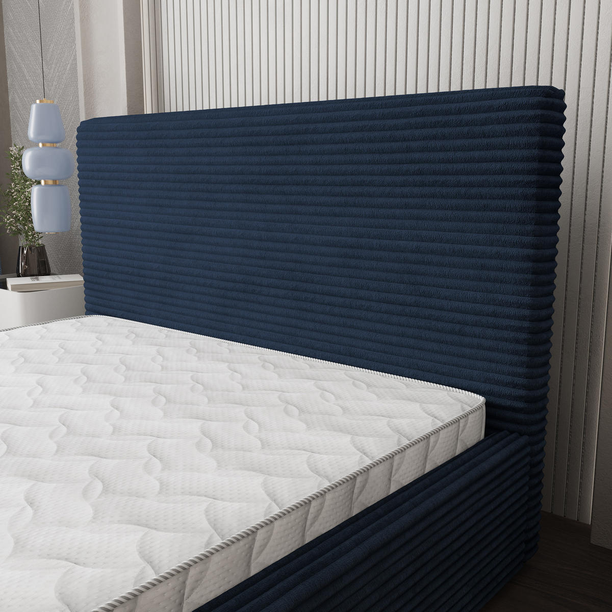 POLSTERBETT MIRETTI 160x200 cm mit Bettkästen - Blau - Blau, Holz (160/200cm) - MASSENO