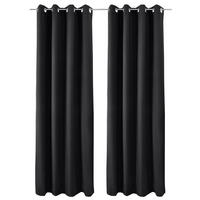 VORHANG Amelie TO mit Öse 140x245cm Schwarz (2tlg) - Schwarz, Textil (140/245/1cm) - Beautissu 