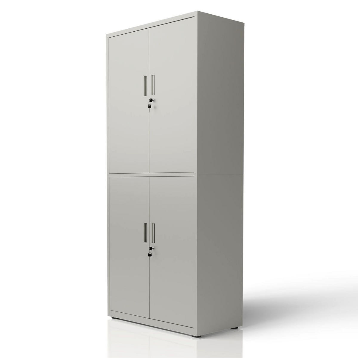 METALLSCHRANK 180/80/40 cm hellgrau abschließbar - Hellgrau, Metall (80/180/40cm) - Juskys