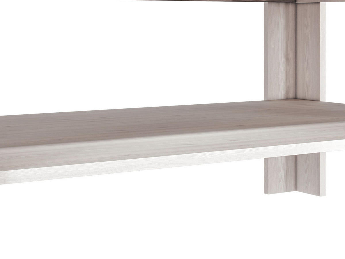 COUCHTISCH Blanco Pinie weiß / grau 114 / 67 / 56cm - Weiß, Holz/Holzwerkstoff (67/114/56cm) - Feldmann-Wohnen