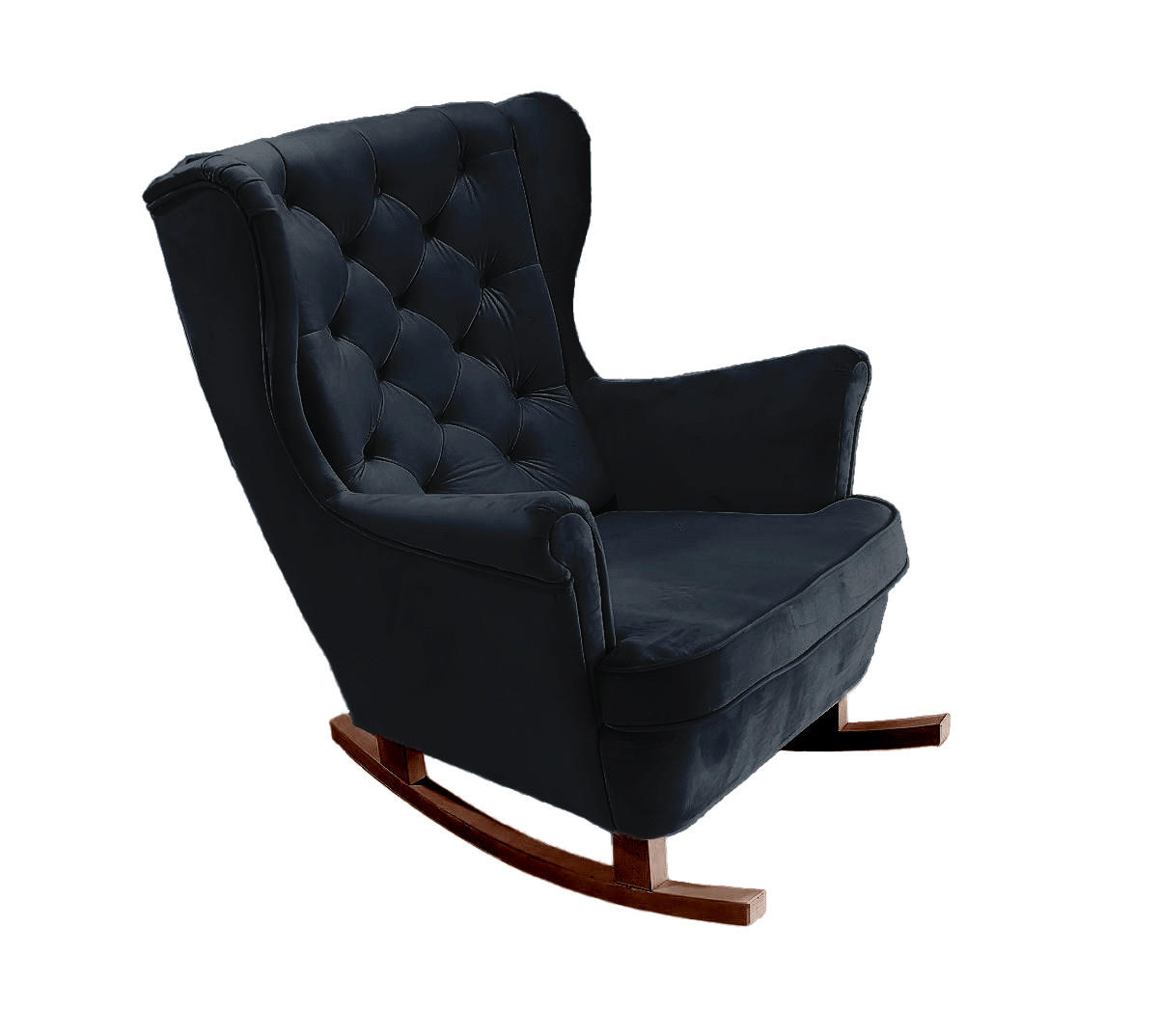 SCHAUKELSESSEL mit gepolstertem Sitz und Armlehnen, 102x81x95 cm, Schwarz_29863 - Brombeere/Braun, Holz/Textil (81/102/95cm) - DomoHome