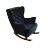 SCHAUKELSESSEL mit gepolstertem Sitz und Armlehnen, 102x81x95 cm, Schwarz_29863 - Brombeere/Braun, Holz/Textil (81/102/95cm) - DomoHome