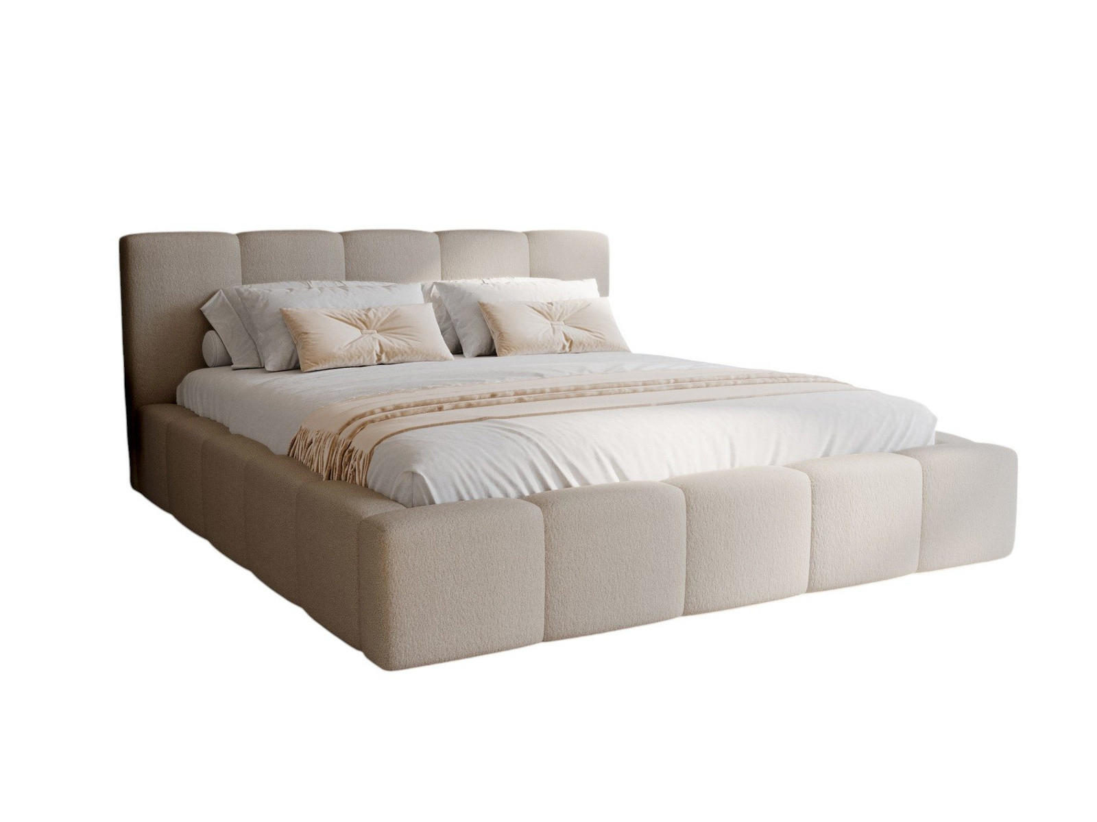 POLSTERBETT mit Bettkasten LARAS 180x200 Beige - Beige, Holzwerkstoff (180/200cm) - Compleo24