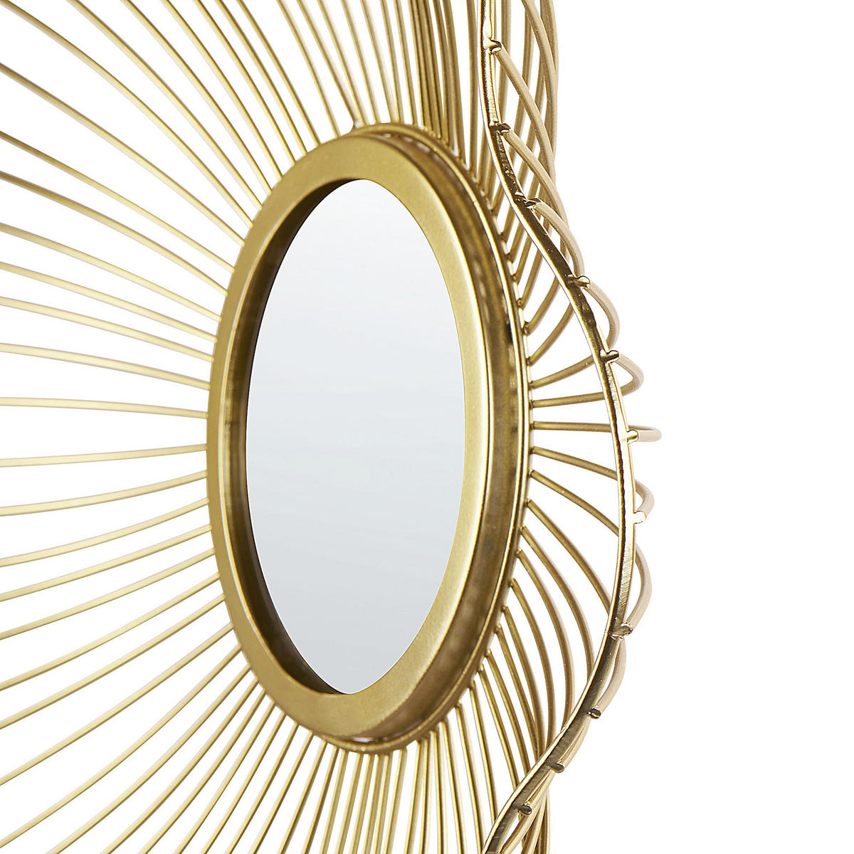 WANDSPIEGEL gold Blumenform 40 cm Sens - Goldfarben, Metall (40/40/8cm) - Beliani