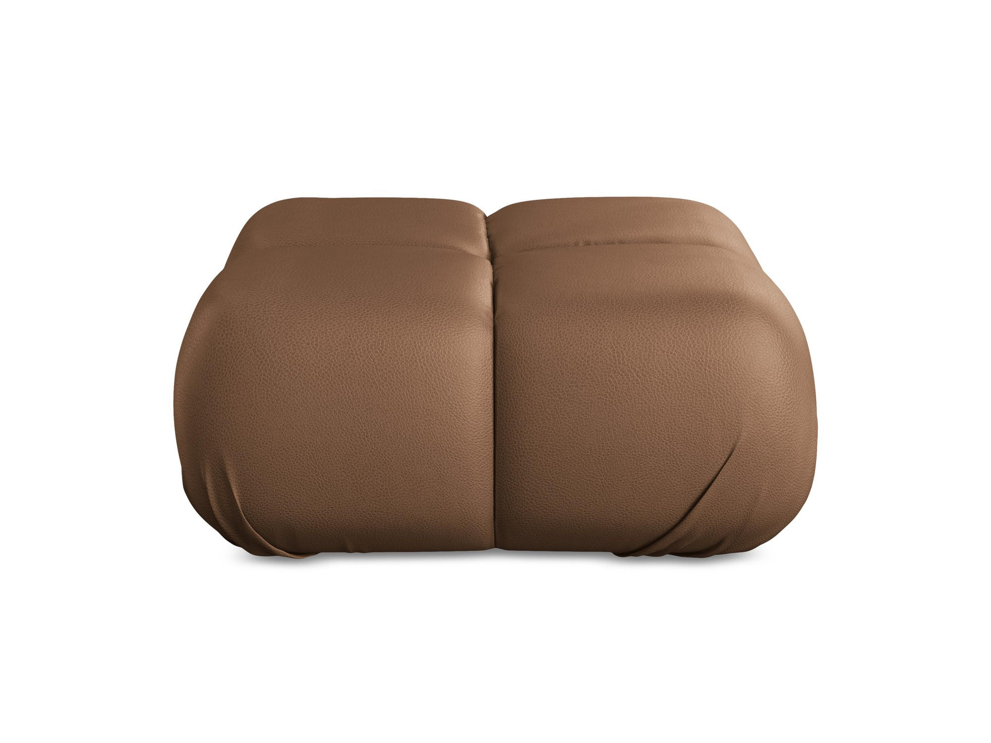 POUF Kunstleder Braun - Lila/Schwarz, Leder/Kunststoff (95/41/95cm) - Makamii