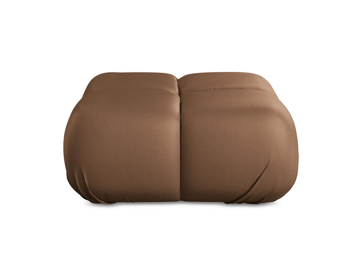 POUF Kunstleder Braun - Lila/Schwarz, Leder/Kunststoff (95/41/95cm) - Makamii