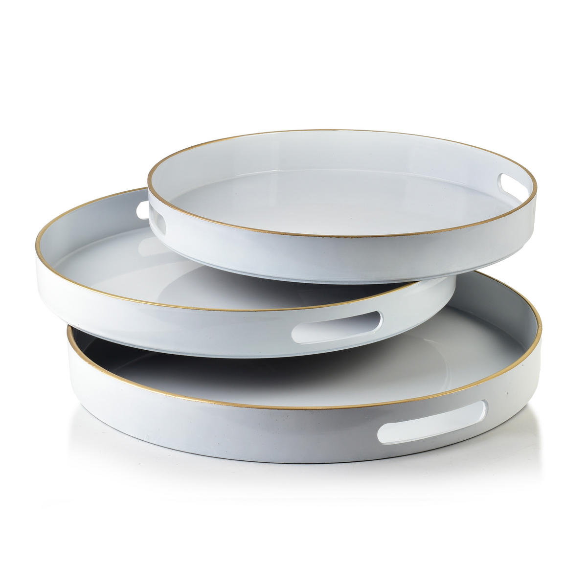 SERVIERTELLER Blanche Weiß 3er Set 38/38/4cm Plastik - Weiß, Kunststoff (38/4/38cm) - Mondex