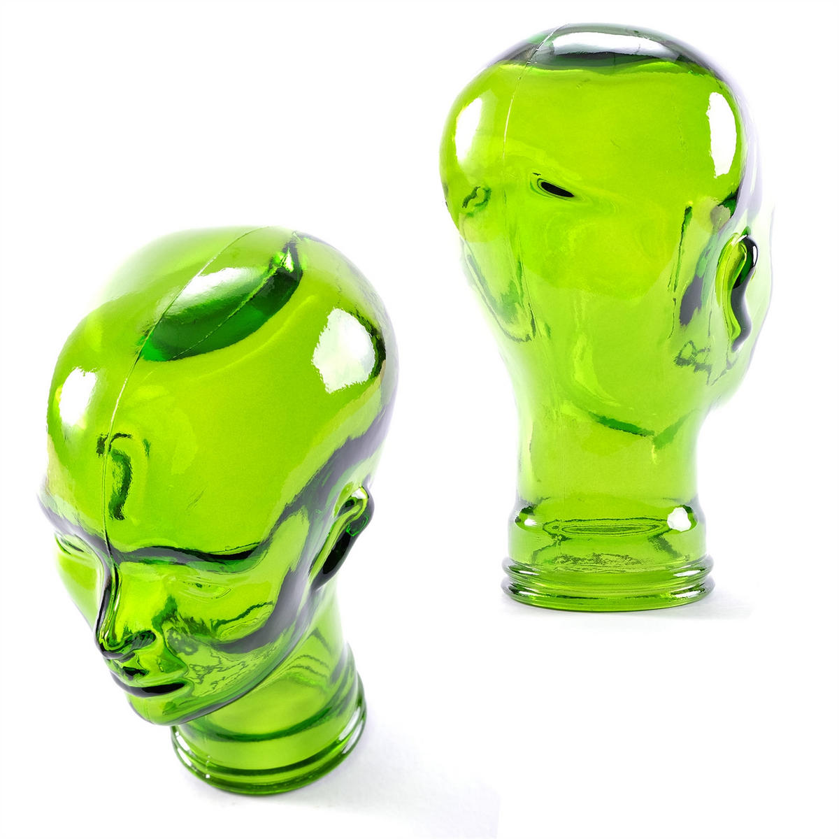 KOPFHÖRERSTÄNDER MICK Glas transparent grün - Grün, Glas (21/29/21cm) - DESIGN DELIGHTS