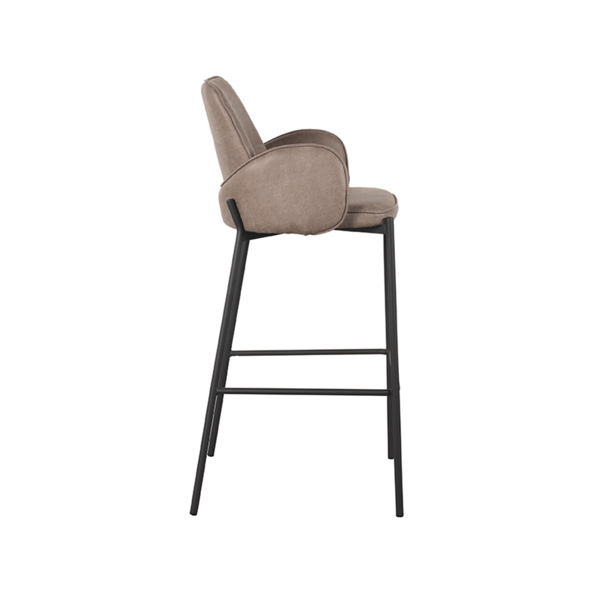 BARHOCKER Joni Taupe 53/51/107 cm 2er-Set - Taupe, Textil (51/107/53cm) - LABEL51