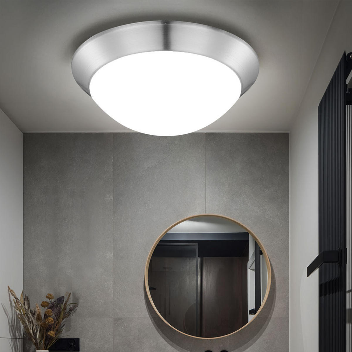 LED DECKENLEUCHTE Metall Silber 2er Set - Silberfarben, Kunststoff (26/26/10cm) - Globo Lighting