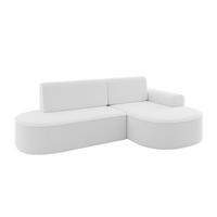 ECKSOFA mit Schlaffunktion und Bettkasten Ottomane Rechts MARI-L1-S - 283x167x85 cm Weiß Bouclé - Schwarz/Weiß, Holzwerkstoff/Kunststoff (167/283cm) - ALTDECOR