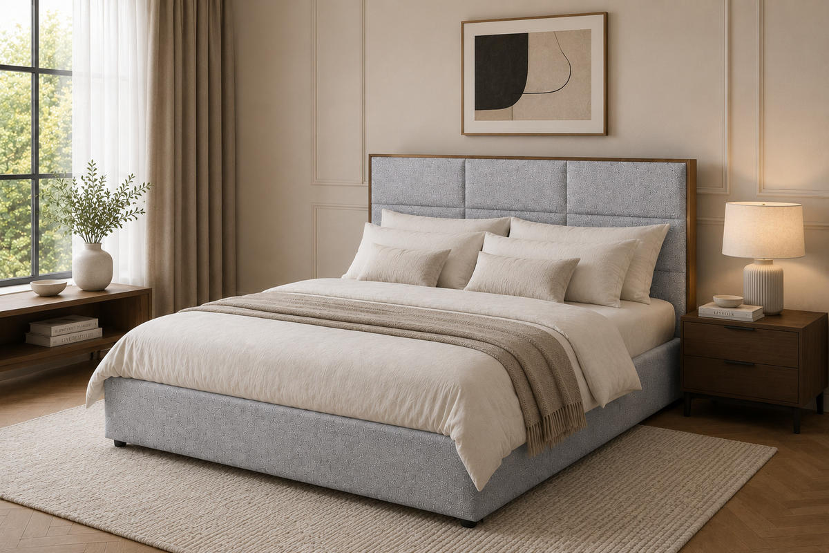 BOXSPRINGBETT LolyT 140x200 cm Bonell H3 cm Gris Clair - Hellgrau/Schwarz, Kunststoff/Textil (140/200cm) - KS Home Concept