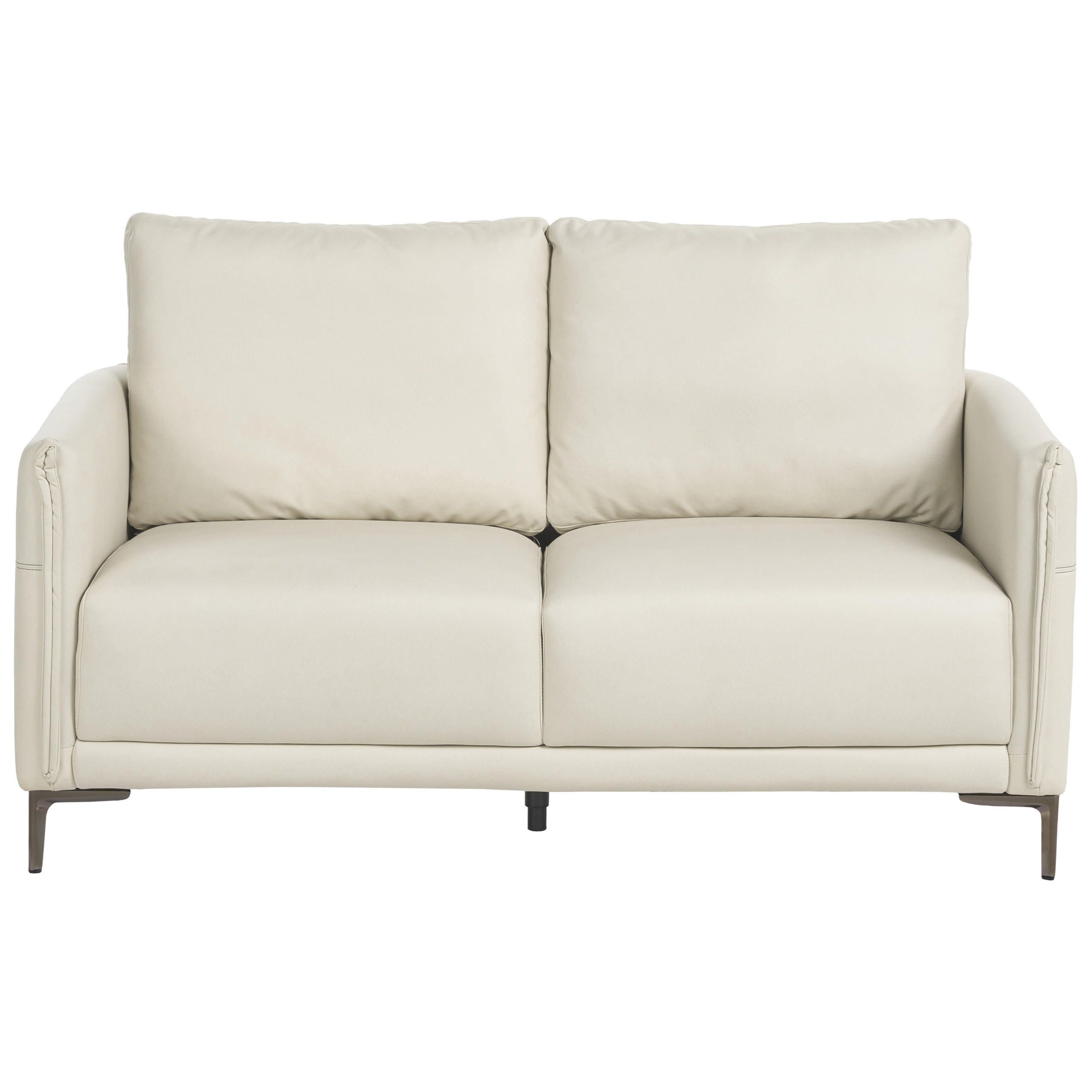 2-SITZER-SOFA Stoff Hellbeige Cilens - Beige/Silberfarben, Textil (152/93/83cm) - Beliani
