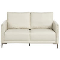 2-SITZER-SOFA Stoff Hellbeige Cilens - Beige/Silberfarben, Textil (152/93/83cm) - Beliani