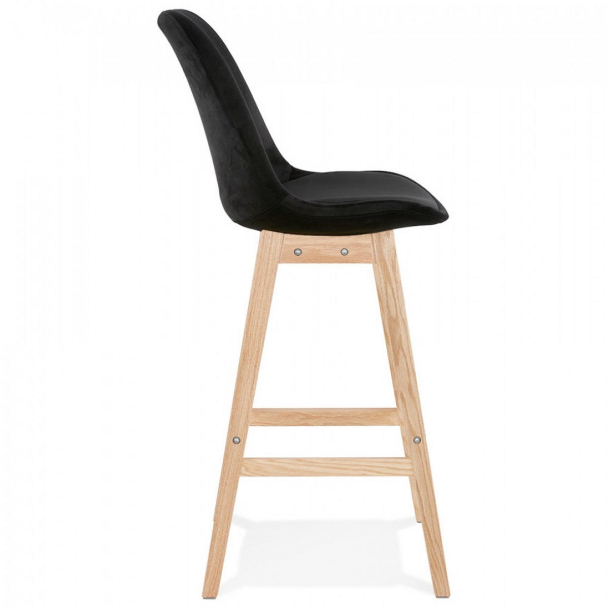 BARHOCKER Schwarz 48x113x56cm - Schwarz, Holz/Textil (48/113/56cm) - AlterEgo