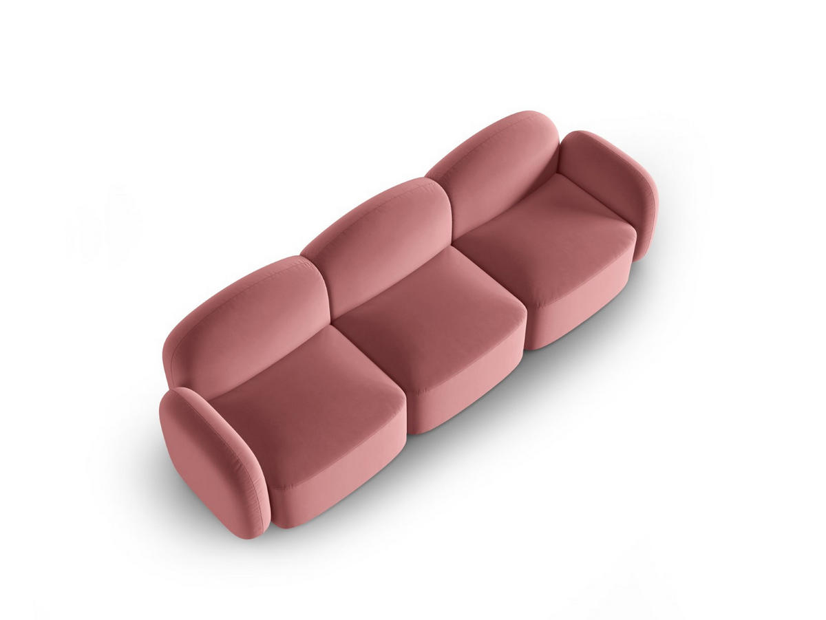 SOFA Blair aus Samt lachs 3 Sitzplätze - Pink, Textil (87/80/272cm) - Micadoni
