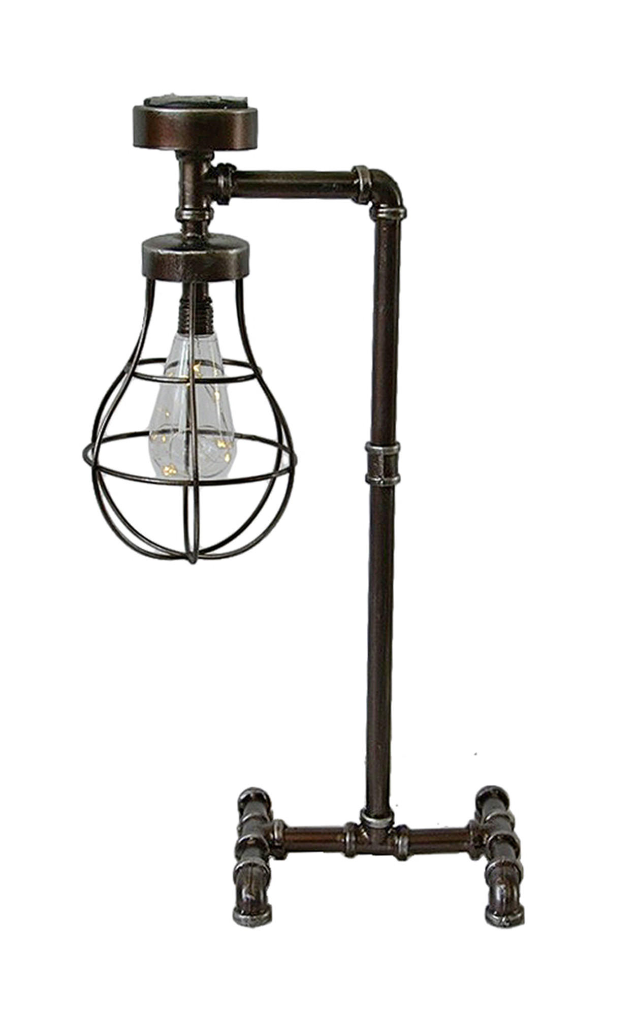 SOLAR-STEHLAMPE Turin Stahl Braun 59x22x33cm - Braun, Metall (33/22/59cm) - DELUKE