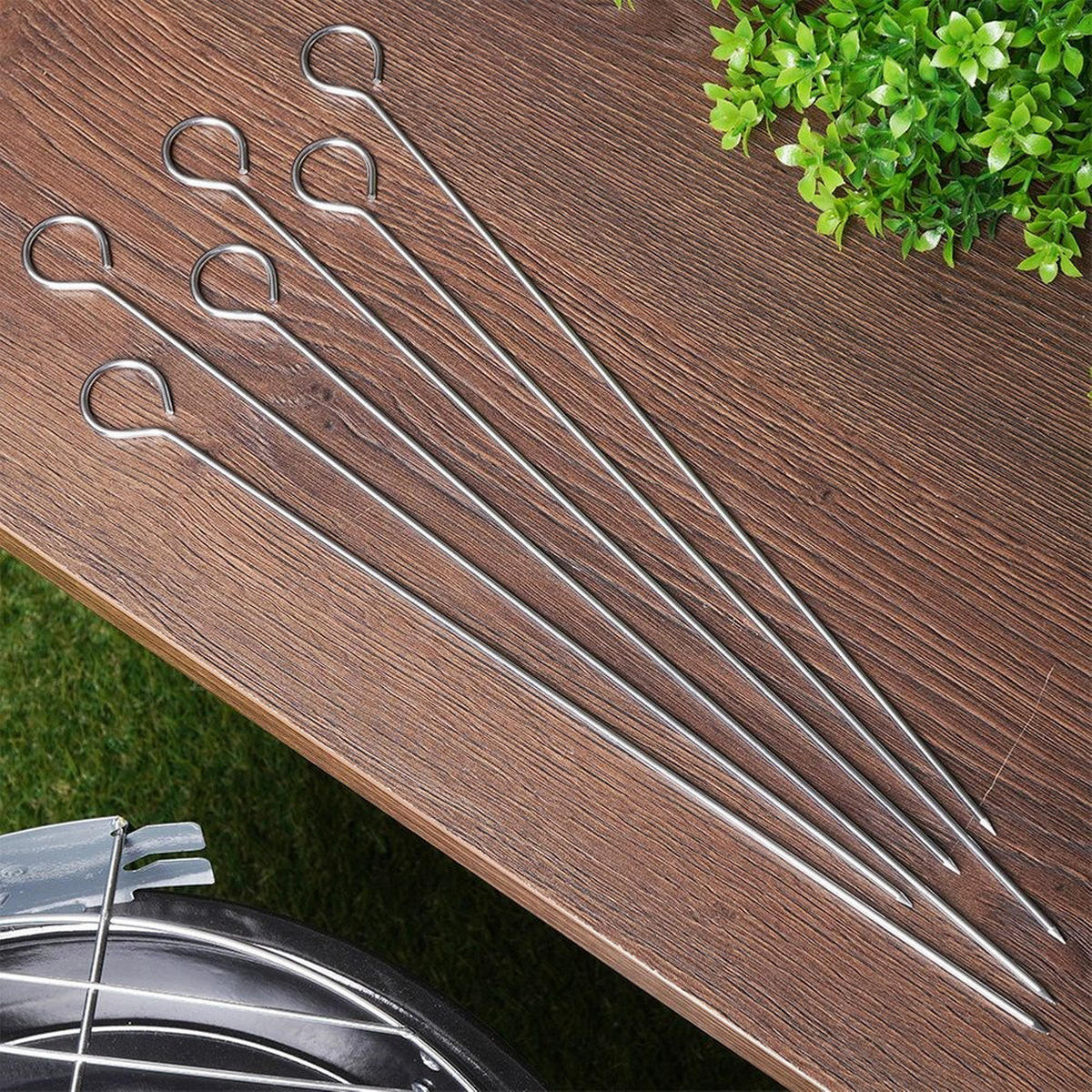 STAHLSPIESSE 29 cm 6 Stück. - Silberfarben, Metall (29cm) - Orion 