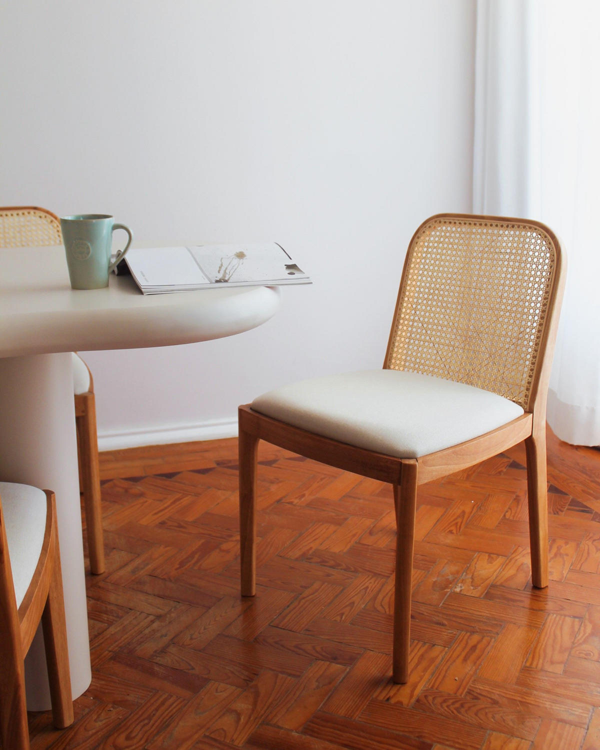 JÍDELNÍ ŽIDLE 2 ks sada Látka Světle hnědá/Béžová Edina - hnědá/béžová, dřevo/textil (50/80/54cm) - Beliani