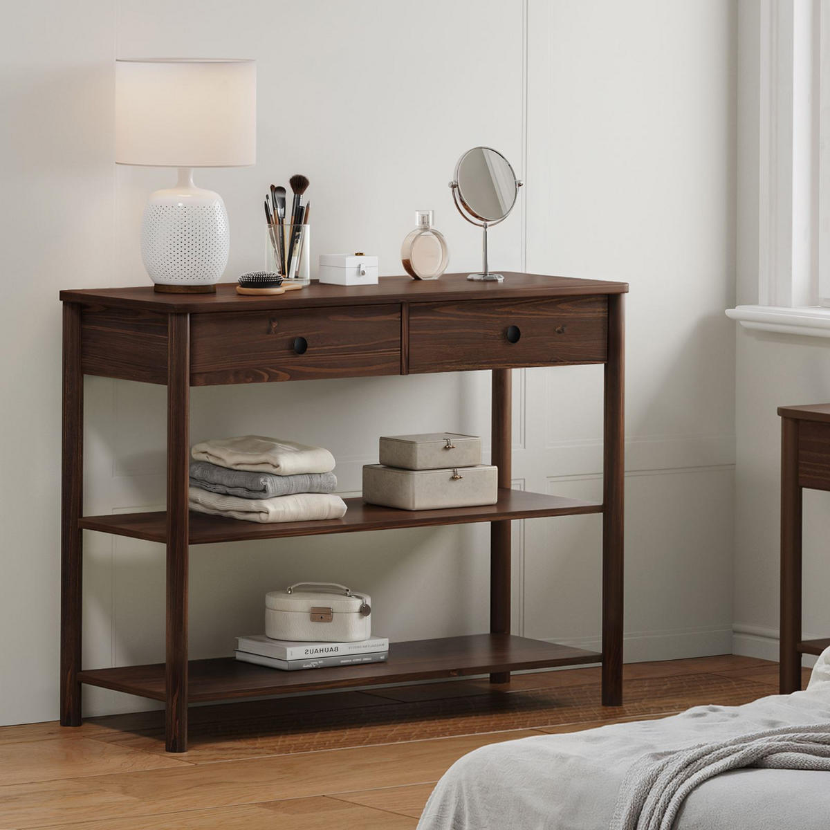 KONSOLENTISCH APOANA nussbaum - Nussbaumfarben, Holz (36/110/78cm) - IDIMEX