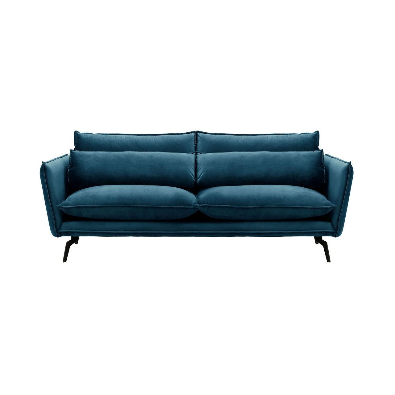 DREISITZER-SOFA Layla-Velluto 11 - Dunkelblau, Holz/Textil (237/95/98cm)