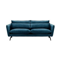DREISITZER-SOFA Layla-Velluto 11 - Dunkelblau, Holz/Textil (237/95/98cm)
