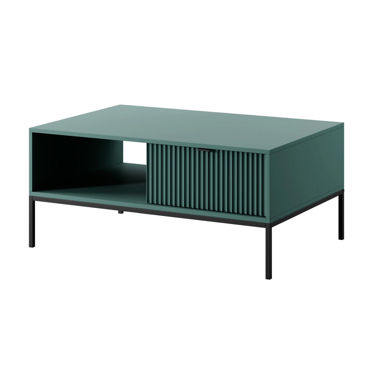 KONFERENČNÍ stolek Vellore Zelený s černou podnoží 104 x 68 cm - zelená barva, kov/kompozitní dřevo (68/104/46cm) - Selsey