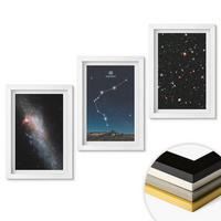 WANDBILDER 3er-Set - 20x30 cm Weißer Rahmen - Galaxienraum Wassermann - Weiß, Kunststoff (20/30cm) - ArtPrintCave