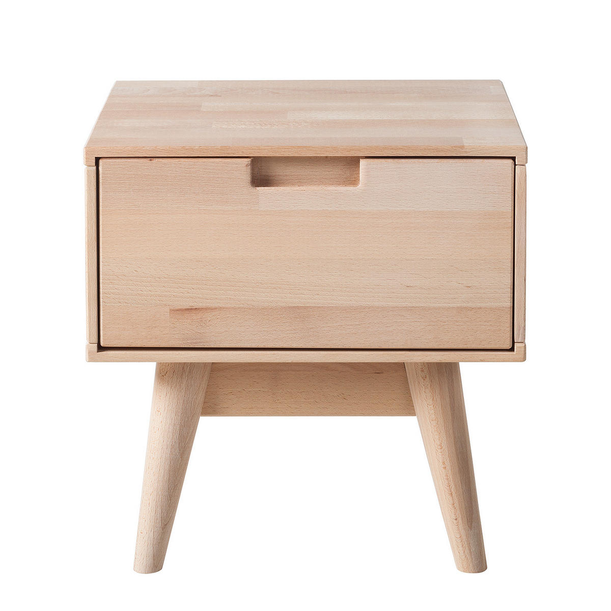 NACHTTISCH - Buche massiv - Buchefarben, Holz (40/40/35cm) - home24