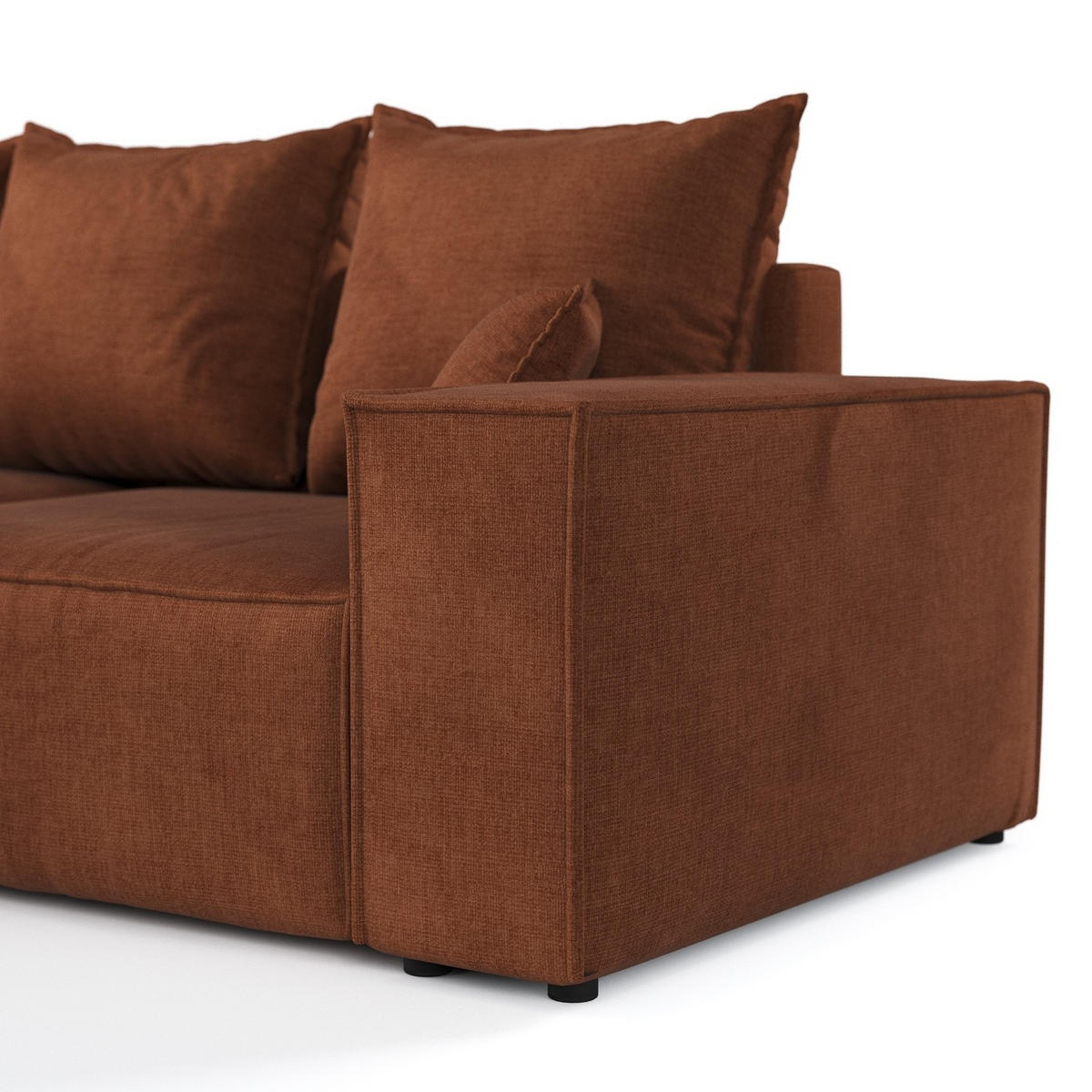 ROHOVÁ SEDAČKA SENSO, textil, Měděná - černá/měděná, dřevo/kompozitní dřevo (255/148cm) - AltaBeds
