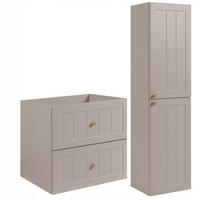 WASCHBECKUNTERSCHRANK + HÄNGESÄULE GUSTO 60cm Kaschmir - Kaschmir, Holzwerkstoff (60/58/46cm) - Rodan