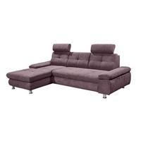 ECKSOFA mit Schlaffunktion und Bettkasten, Brego-Stoff - Chromfarben/Rot, Textil/Metall (274/177cm) - ed exciting design