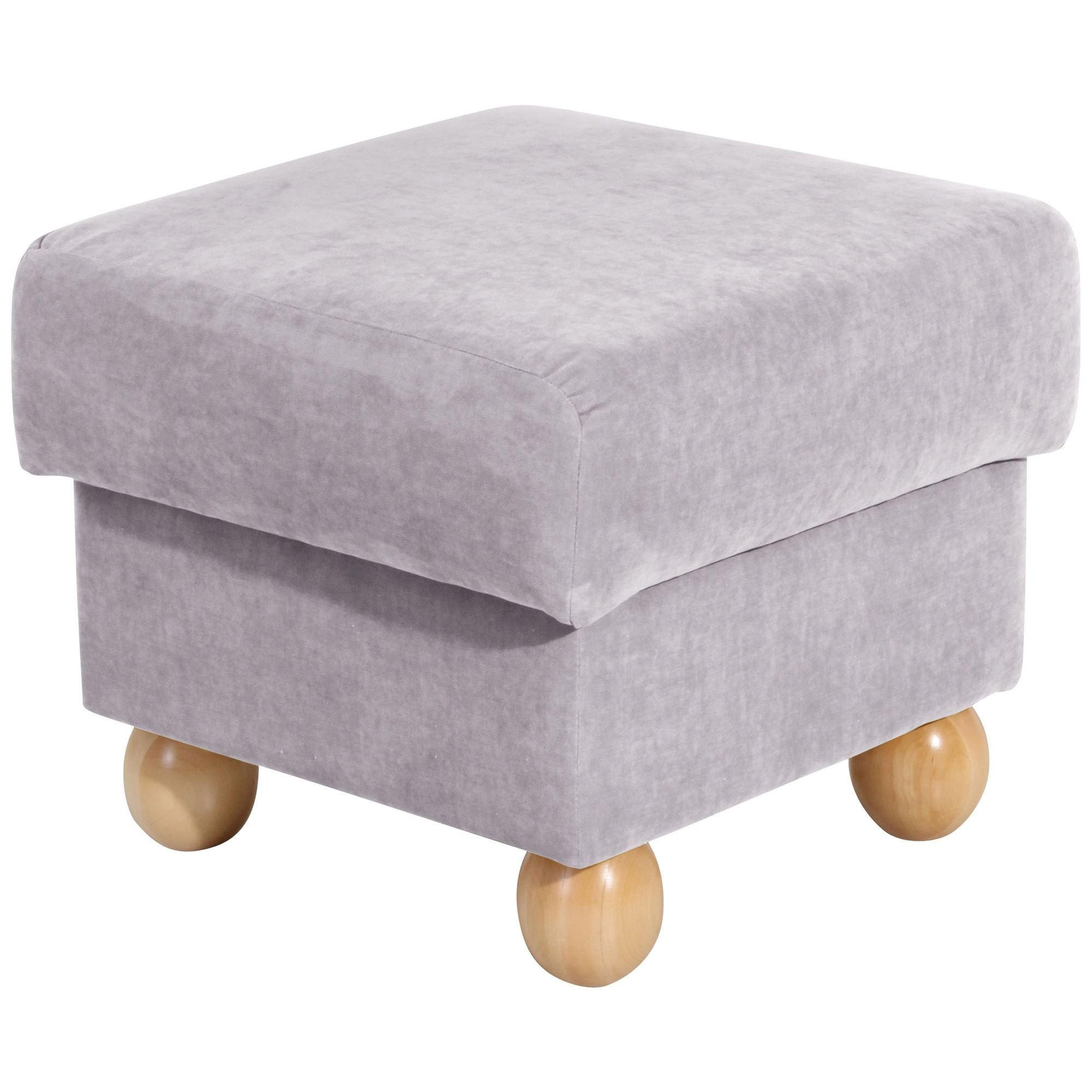 HOCKER Kasha Bezug Veloursstoff Buche natur / silber - Silberfarben/Buchefarben, Kunststoff (54/48/54cm) - 58aufmkessel
