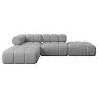 ECKSOFA modulares Sofa Kerru-L1 - 285x190x70 cm Hellgrau Velours - Hellgrau, Holzwerkstoff/Textil (285/190cm) - ALTDECOR