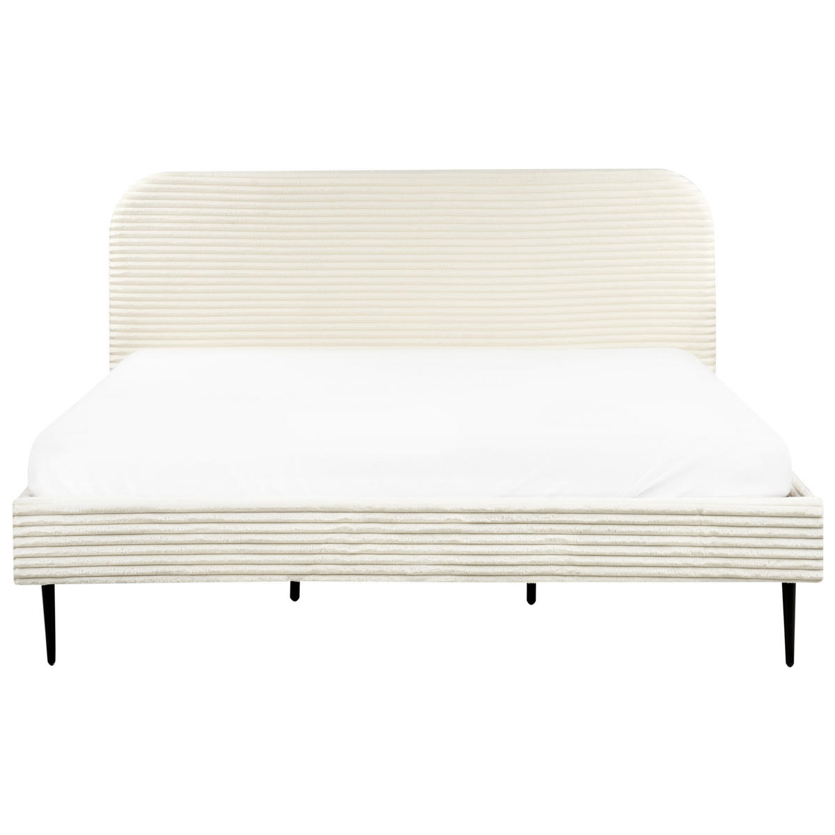 POLSTERBETT mit Lattenrost 180x200 cm Weiß Flayat - Creme, Textil (180/200cm) - Beliani