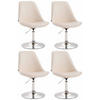 DREHSTUHL 4er Set Lederlook creme - Chromfarben/Creme, Textil/Metall (48/76/57cm) - CLP